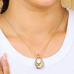 Duel Tone Chunky Anti Tarnished Chain Pendant - Rukhmani
