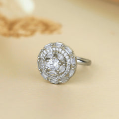 Latest Design Silver Plated Diamond Fancy Ring