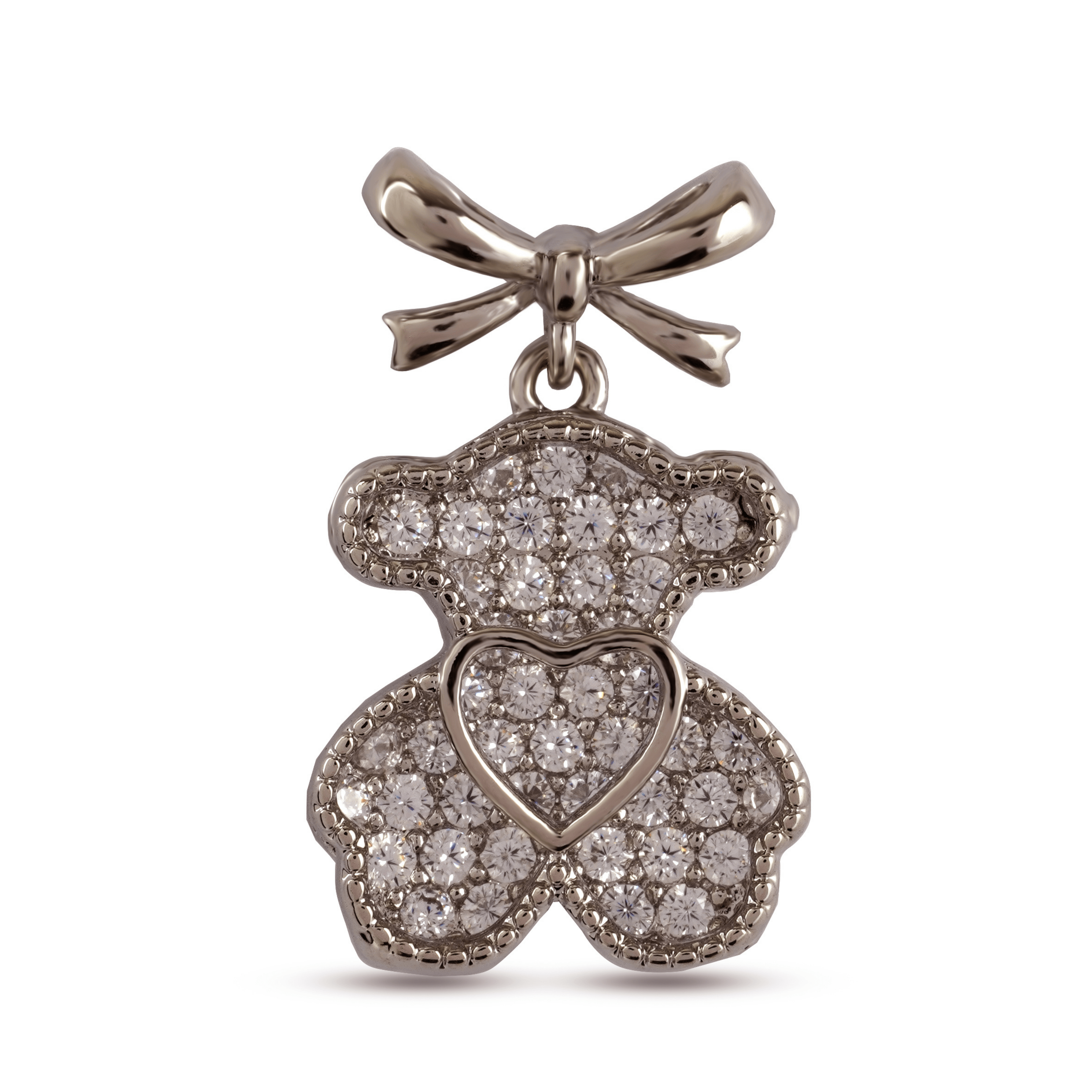 Fancy Design Silver Plated Teddy Bear Earrings - Rukhmani