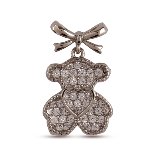 Fancy Design Silver Plated Teddy Bear Earrings - Rukhmani