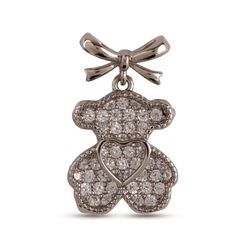 Fancy Design Silver Plated Teddy Bear Earrings - Rukhmani