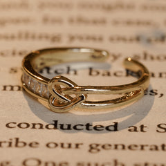 Unique Heart Shape Design with Gold Plated Diamond Rings