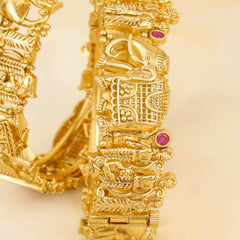 Beautiful Gold Plated Airavat Elephant Temple Bangles