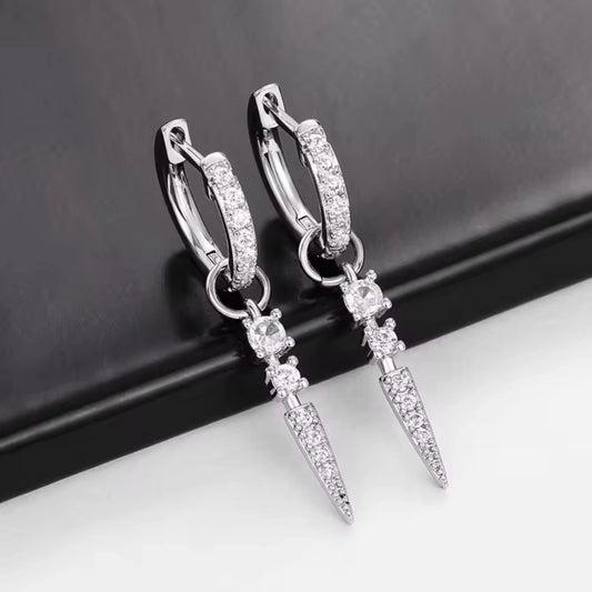 New Hot Cross Long Korean Style Fashion Drop Earrings Personalized Niche Hip Hop Street Dark Style for Men Women Coupled Look