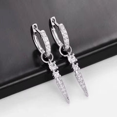 New Hot Cross Long Korean Style Fashion Drop Earrings Personalized Niche Hip Hop Street Dark Style for Men Women Coupled Look