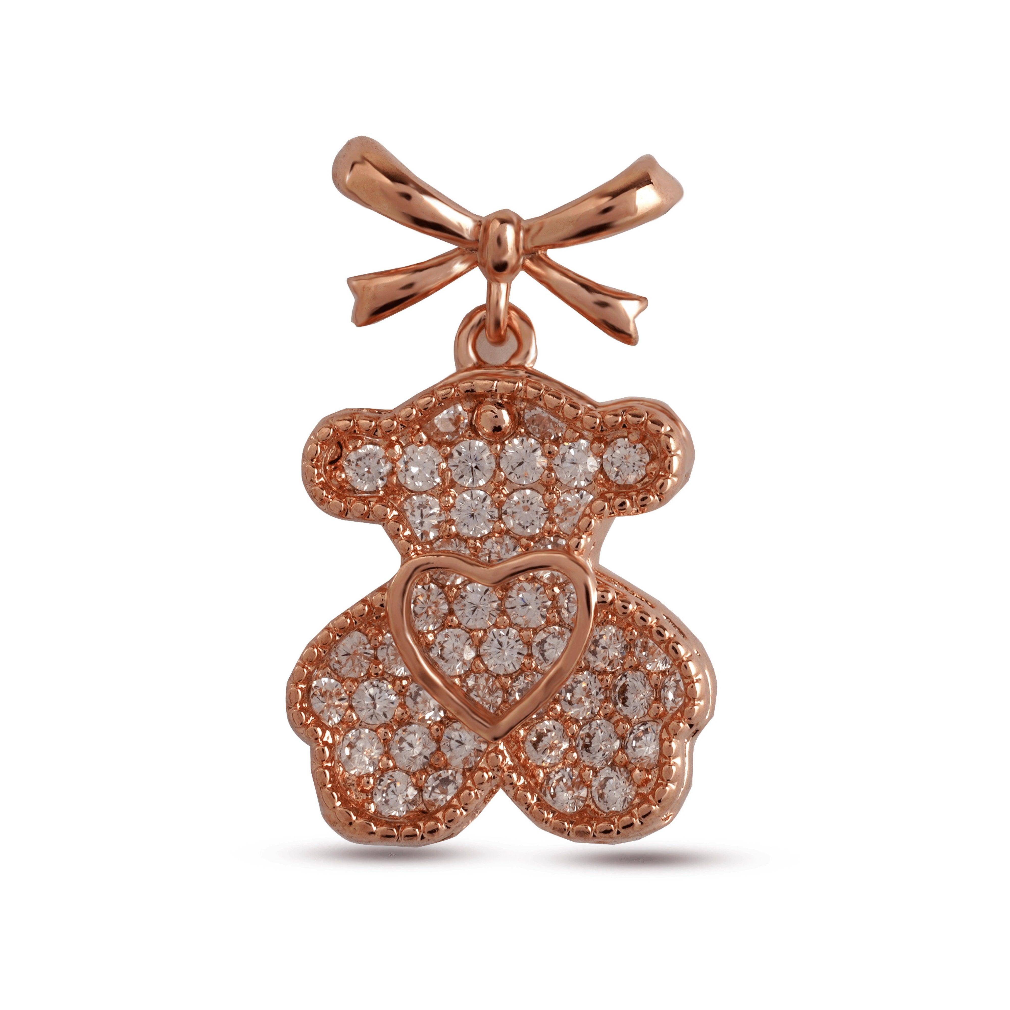 Latest Fancy Design Rose Gold Plated Teddy Bear Earrings - Rukhmani