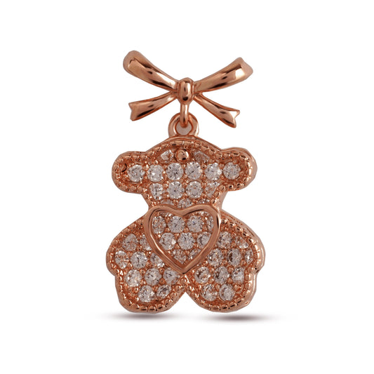 Latest Fancy Design Rose Gold Plated Teddy Bear Earrings - Rukhmani
