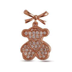 Latest Fancy Design Rose Gold Plated Teddy Bear Earrings - Rukhmani
