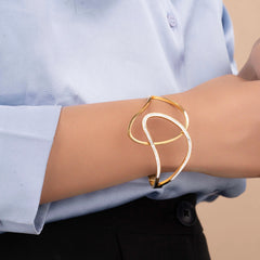 Modern Mesh Diamond Cuff Bracelet - Rukhmani