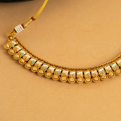 Glorious Designer Gold Plated Temple Necklace Set