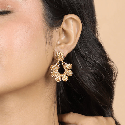 Traditional South Indian Temple Necklace with Earrings