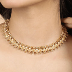 Traditional South Indian Temple Necklace with Earrings
