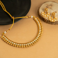 Glorious Designer Gold Plated Temple Necklace Set