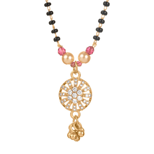 Latest Gold Plated Stylish Short Pendant Mangalsutra