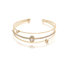 Adjustable gold plated layered diamond Bracelet