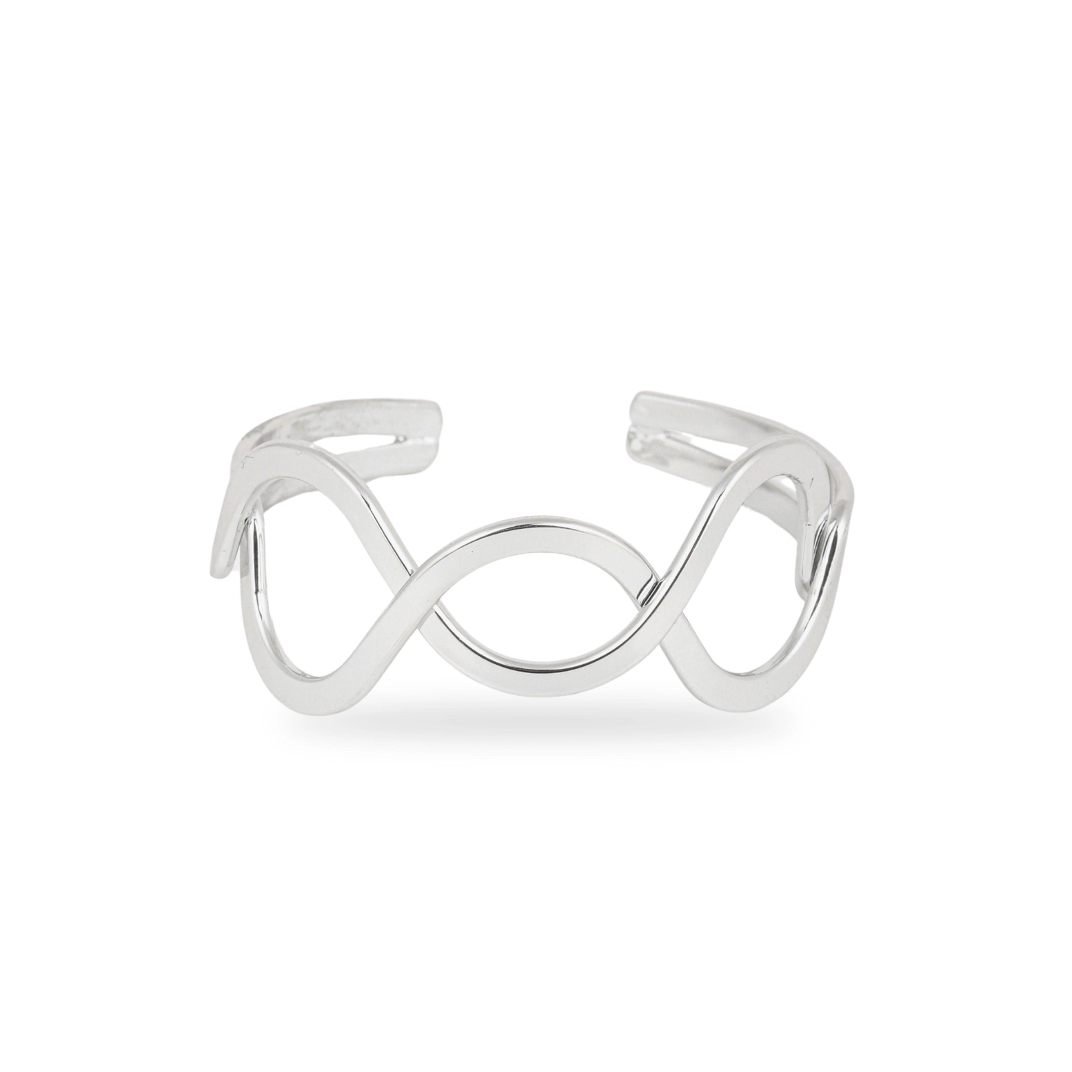 Statement Steel Cuff Bracelet Silver Plated - Rukhmani