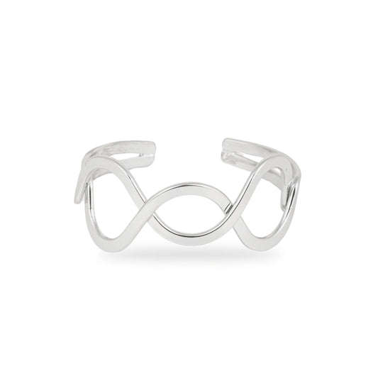 Statement Steel Cuff Bracelet Silver Plated - Rukhmani