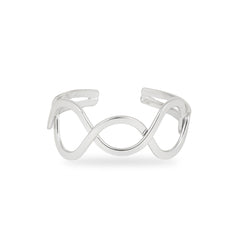 Statement Steel Cuff Bracelet Silver Plated - Rukhmani