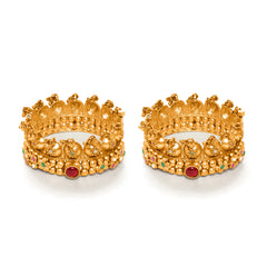 Gold plated red diamond rajwadi bangle kada