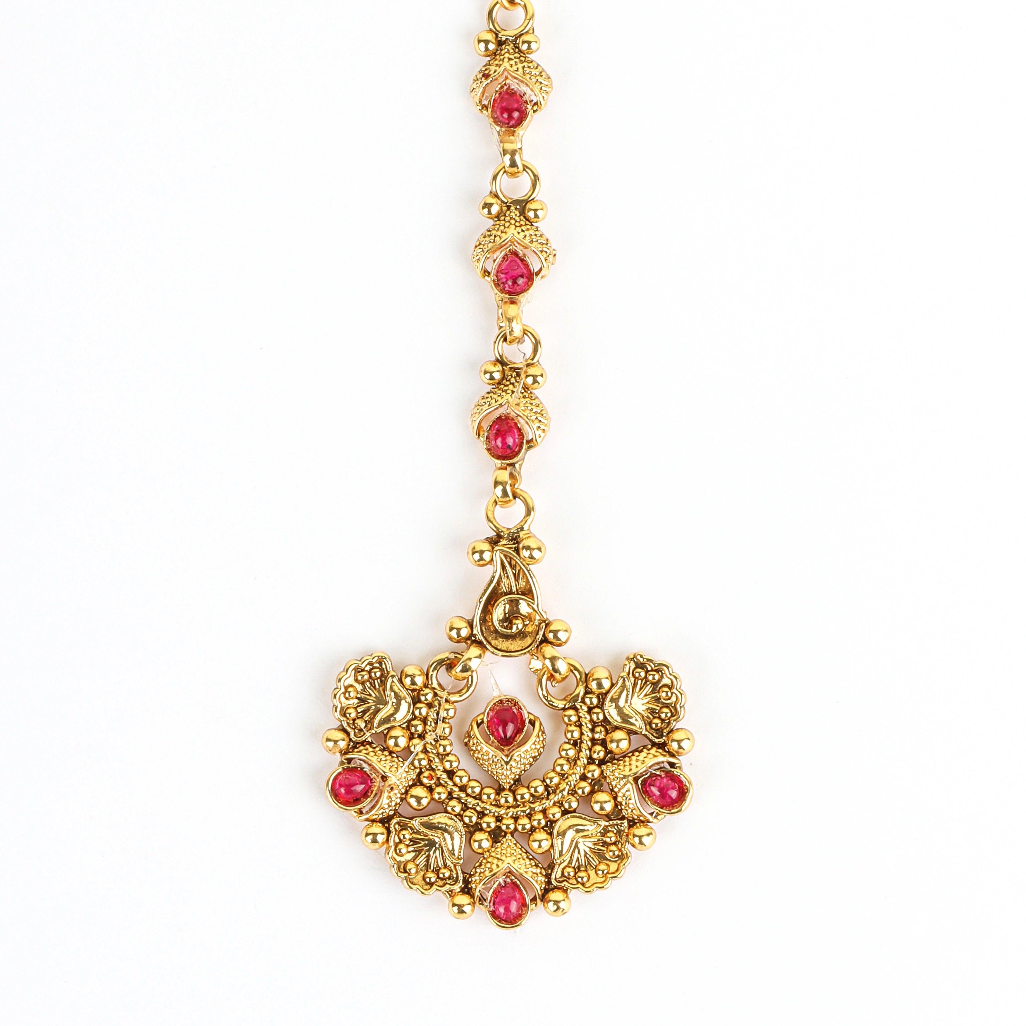 Ruby Radiance Kundan Rajwadi Mangtika - Rukhmani