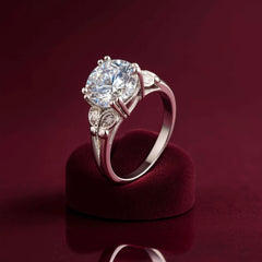 925 Sterling Silver Vintage-Inspired Solitaire Engagement Ring