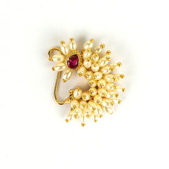 Fancy Design Heritage Pearl Gold Plated Nath - Rukhmani