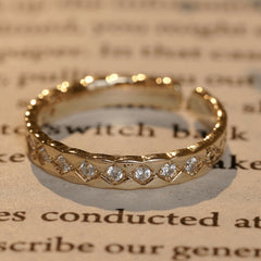 Fancy Design Diamond Gold Plated Rings