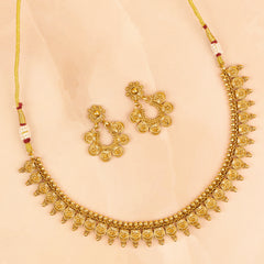 Traditional South Indian Temple Necklace with Earrings
