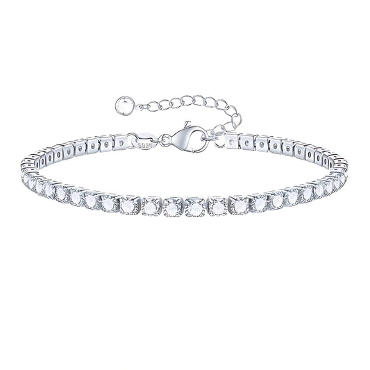 Women Jewelry Fashion Charming 925 Sterling Silver Tennis Bracelet for Girl Lady Women