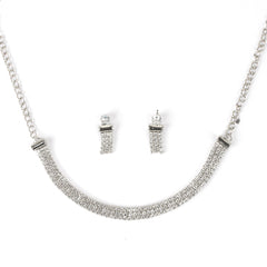Heirloom Three Line Diamond Necklace with Earrings - Rukhmani