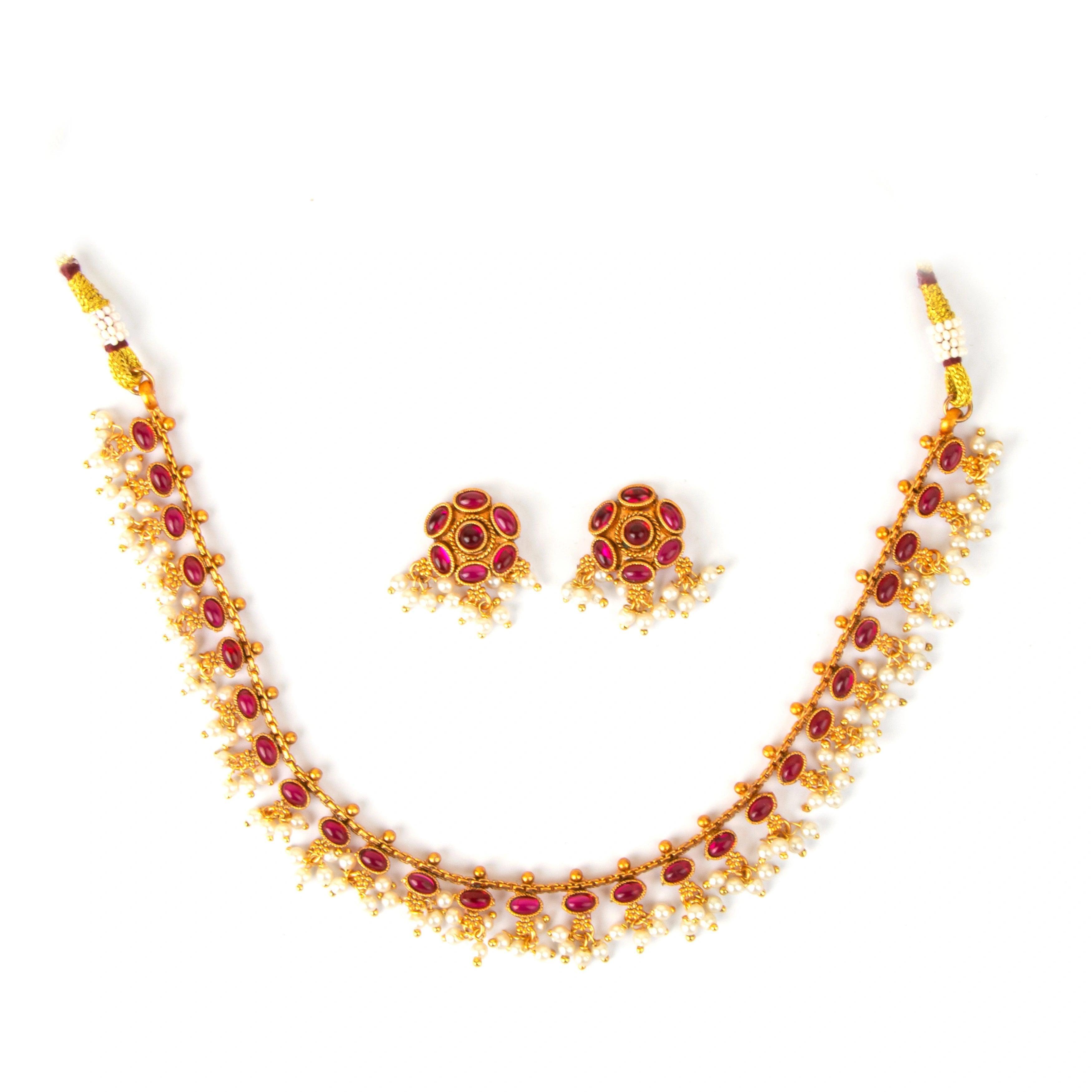 Authentic Maharashtrian Necklace with Earrings - Rukhmani