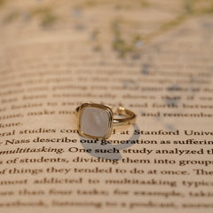 Gold Plated Pearl Stackable Gemstone Ring