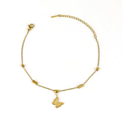 Textured Baterfly Charm Anklet - Rukhmani