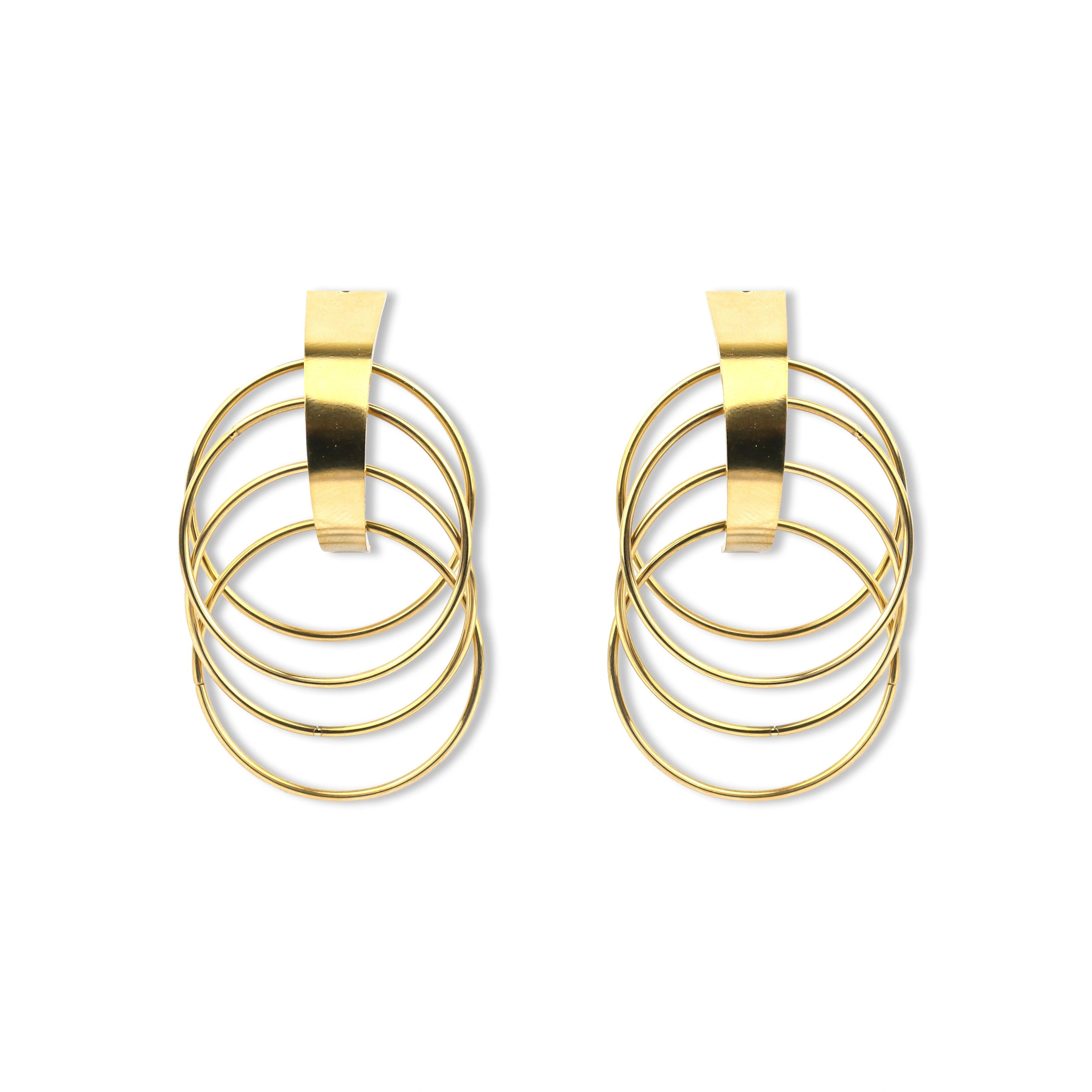 Moonlit Hoops Gold Plated Corean Style Earrings - Rukhmani