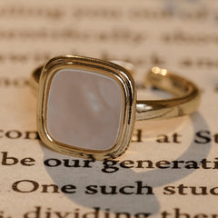 Gold Plated Pearl Stackable Gemstone Ring