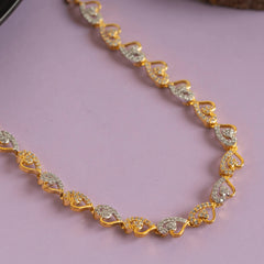 Set of heart shape chain unique necklace and earring - Rukhmani