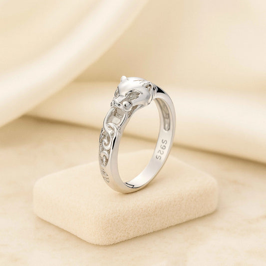 Panther Head Design 925 Sterling Silver Ring