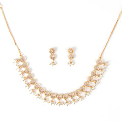 Rhythmic Diamond Necklace with Earrings - Rukhmani