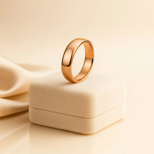925 Sterling Silver Men’s Rose Gold Plated Band Ring | Classic Wedding & Everyday Wear