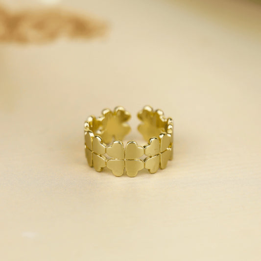 Adjustable Gold Plated Fancy Design Ring