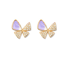 Lilac Butterfly Diamond Studs - Rukhmani