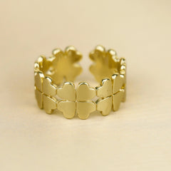 Adjustable Gold Plated Fancy Design Ring