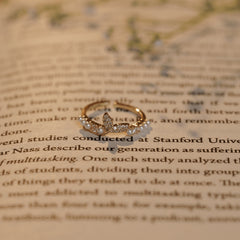Latest Adjustable Fancy Celestial Pearl Diamond Gold Plated Rings