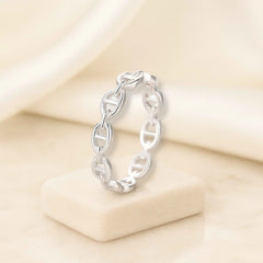 Link Chain Band Ring – 925 Sterling Silver