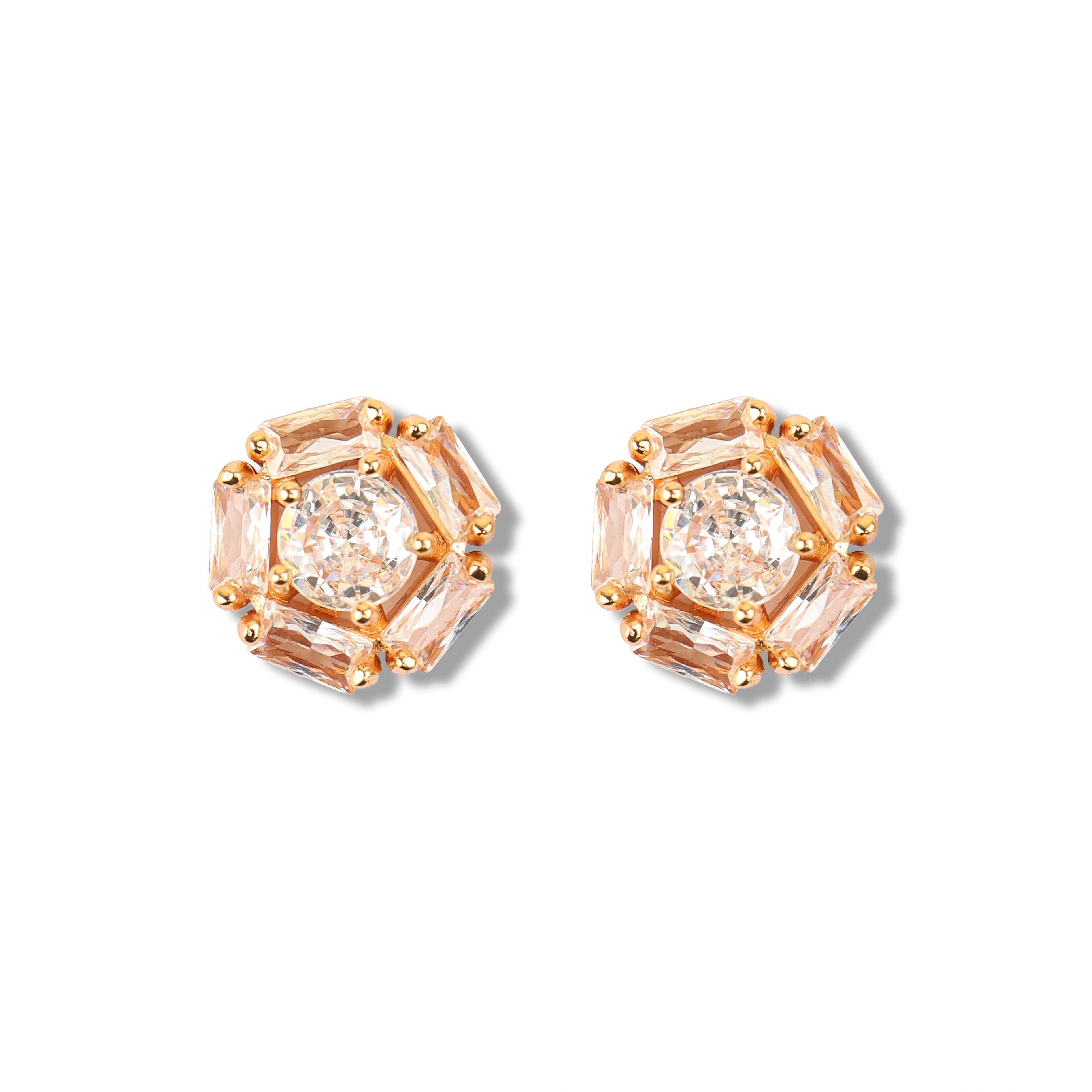 Round Shape Diamond Earrings Studs - Rukhmani
