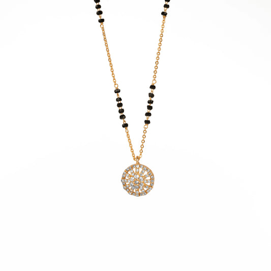 Fancy Designer Gold Plated Chain Crystals Mangalsutra
