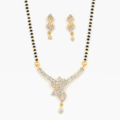 Office Wear Fancy Beautiful Diamond Drop Pendant Mangalsutra - Rukhmani