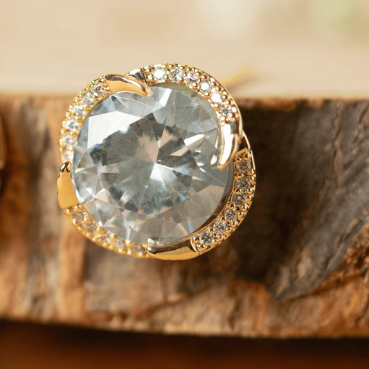 Fancy Trending Clear American Diamond Stud Earrings - Rukhmani