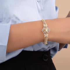 Unique Square Design gold plated diamond Bracelet - Rukhmani