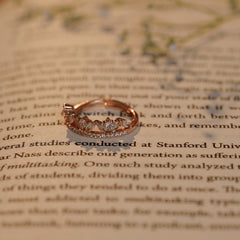 Latest Designer White Stone Diamond Rose Gold Plated Ring